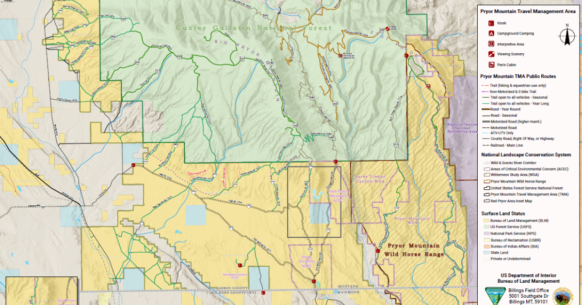 Pryor Mountain Georeferenced Map Bureau of Land Management